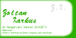 zoltan karkus business card